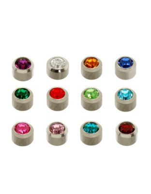 Assorted Stones Steel Earrings