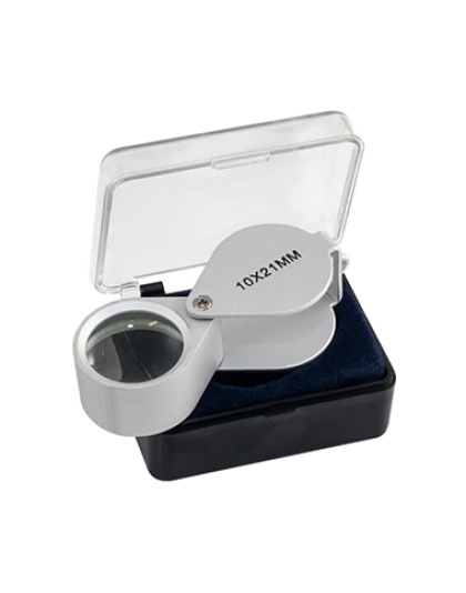 Lupa 10x Prateada 21 mm