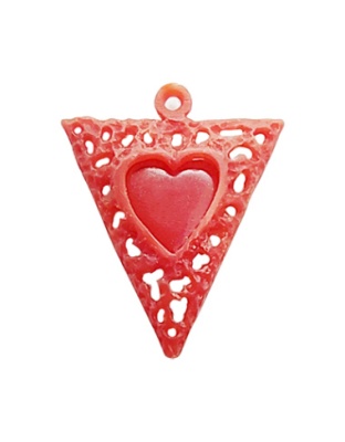 Triangular Pendant w/ Heart