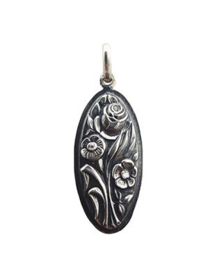 Medalha Oval Flores