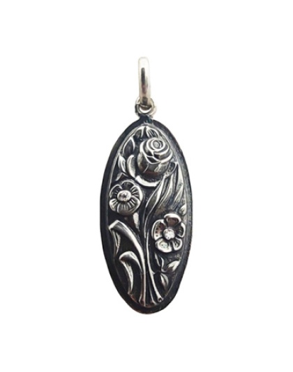 Medalha Oval Flores