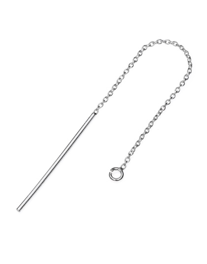  Earring Hook with Bar and Chain 70 x 1.1 mm