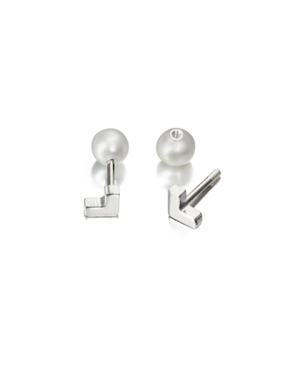 Earrings with Arrow and Pearl 8 mm - 0.95 mm
